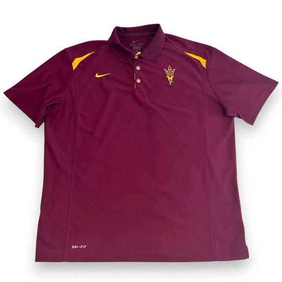 ASU Sun Devils Mens XL Polo Nike Dri Fit Stitched Logo Arizona State - Picture 1 of 9